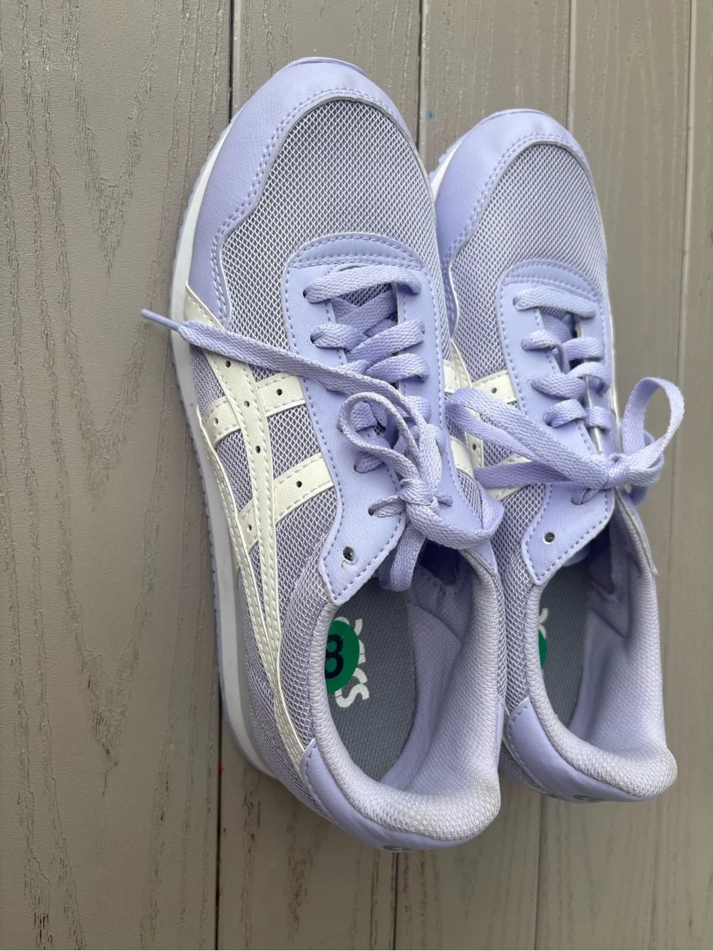 Asics Tiger Women's Lavender Athletic Sneakers with White Stripes Trendy Size 9